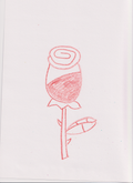 Red Hand Drawn Crayon Rose