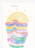 Crayon Drawing – Sun & Abstract Shapes