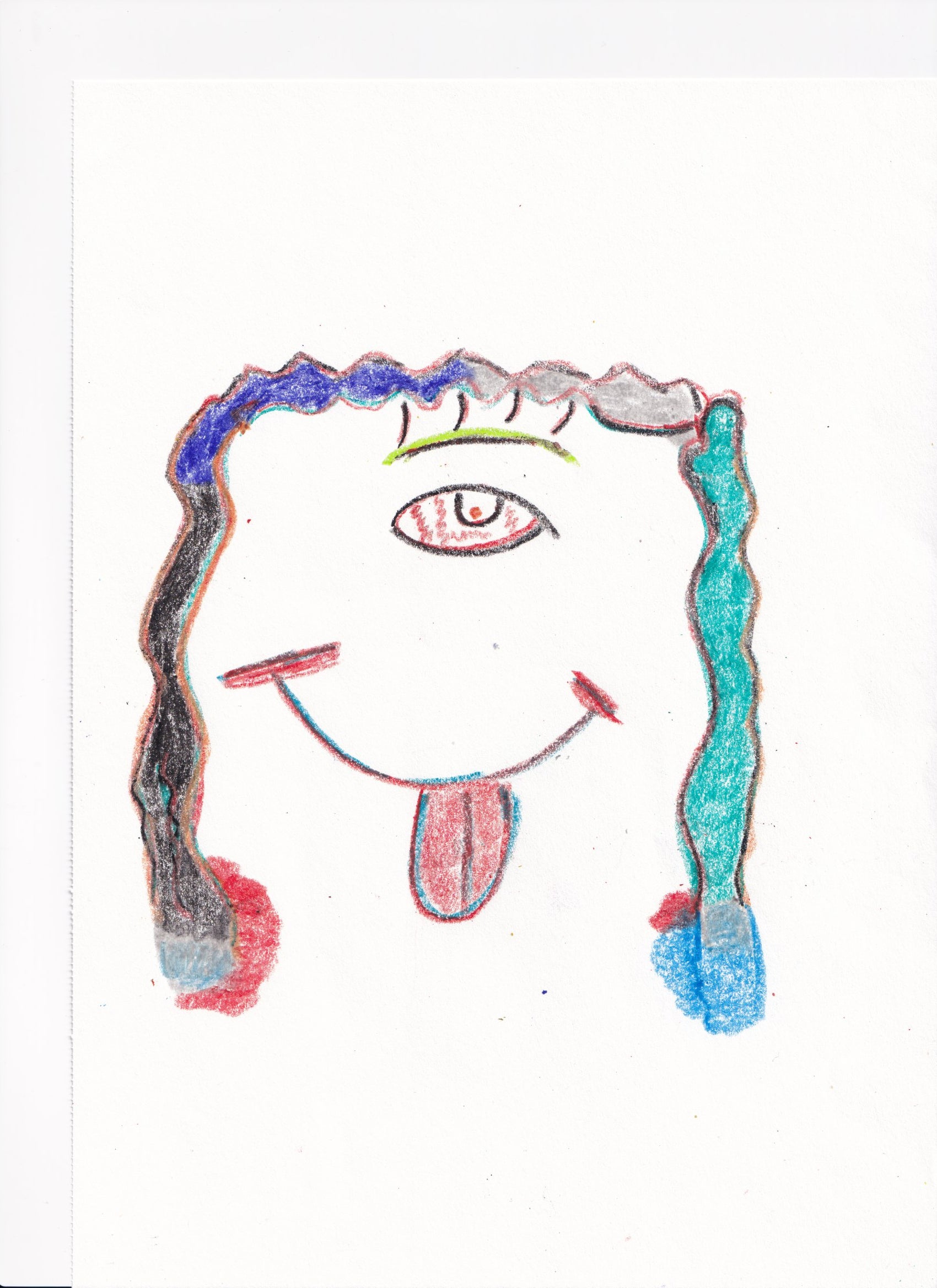 Sassy Cyclops Crayon Drawing