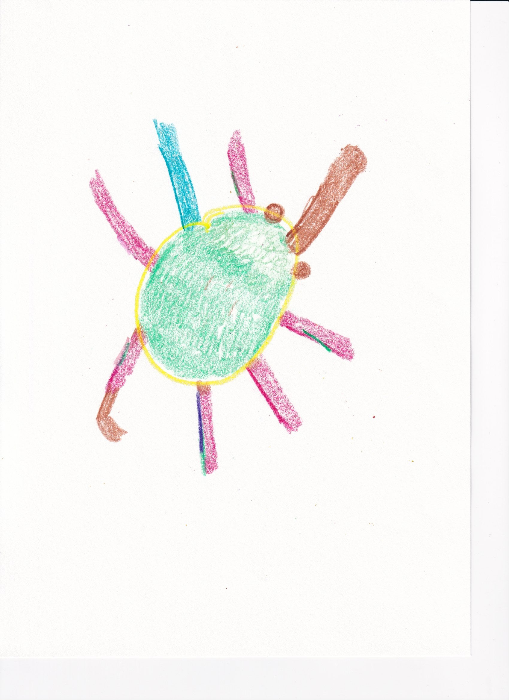 Multicolored Spider Crayon Drawing