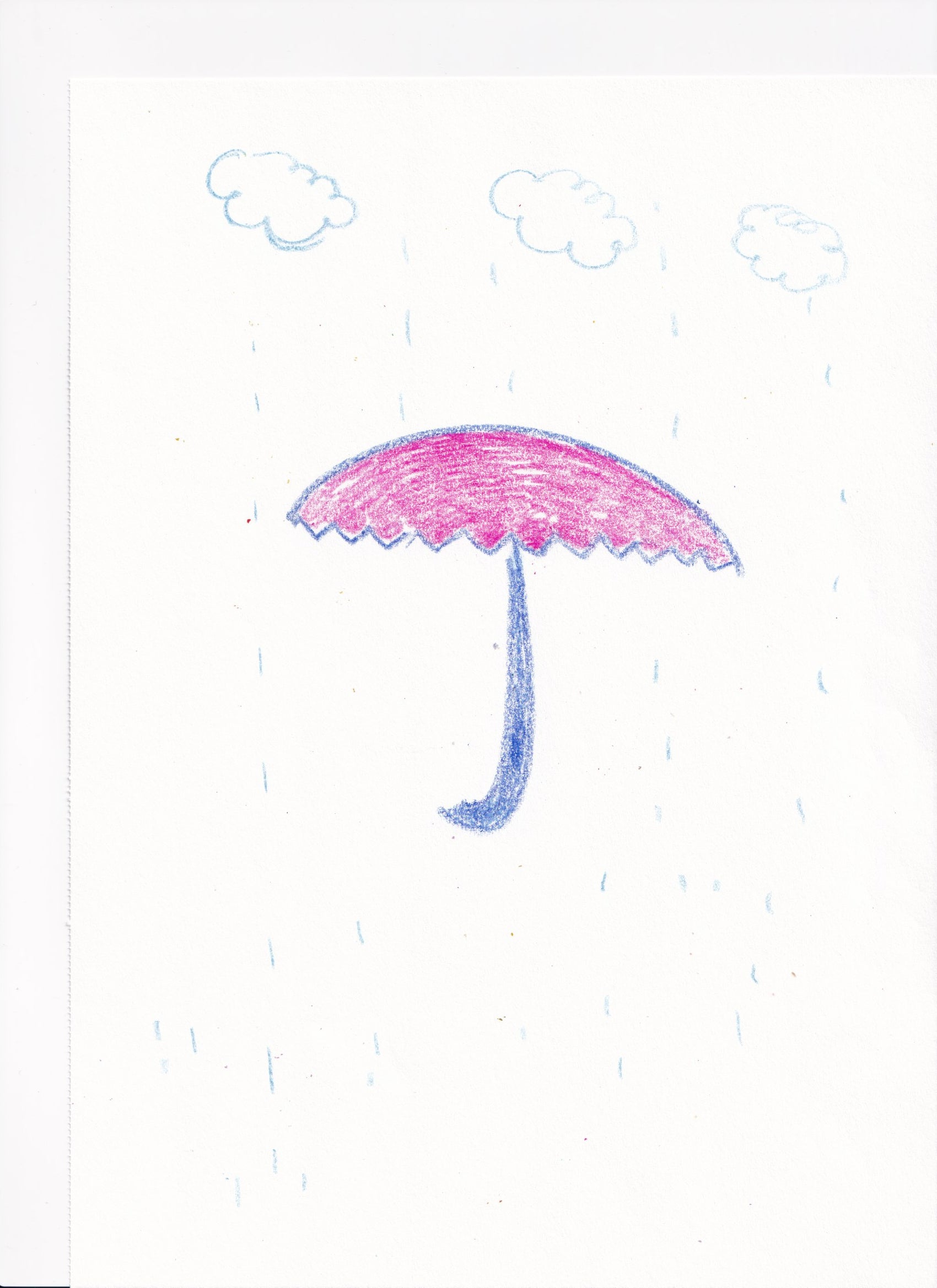 Crayon Drawing of an Umbrella